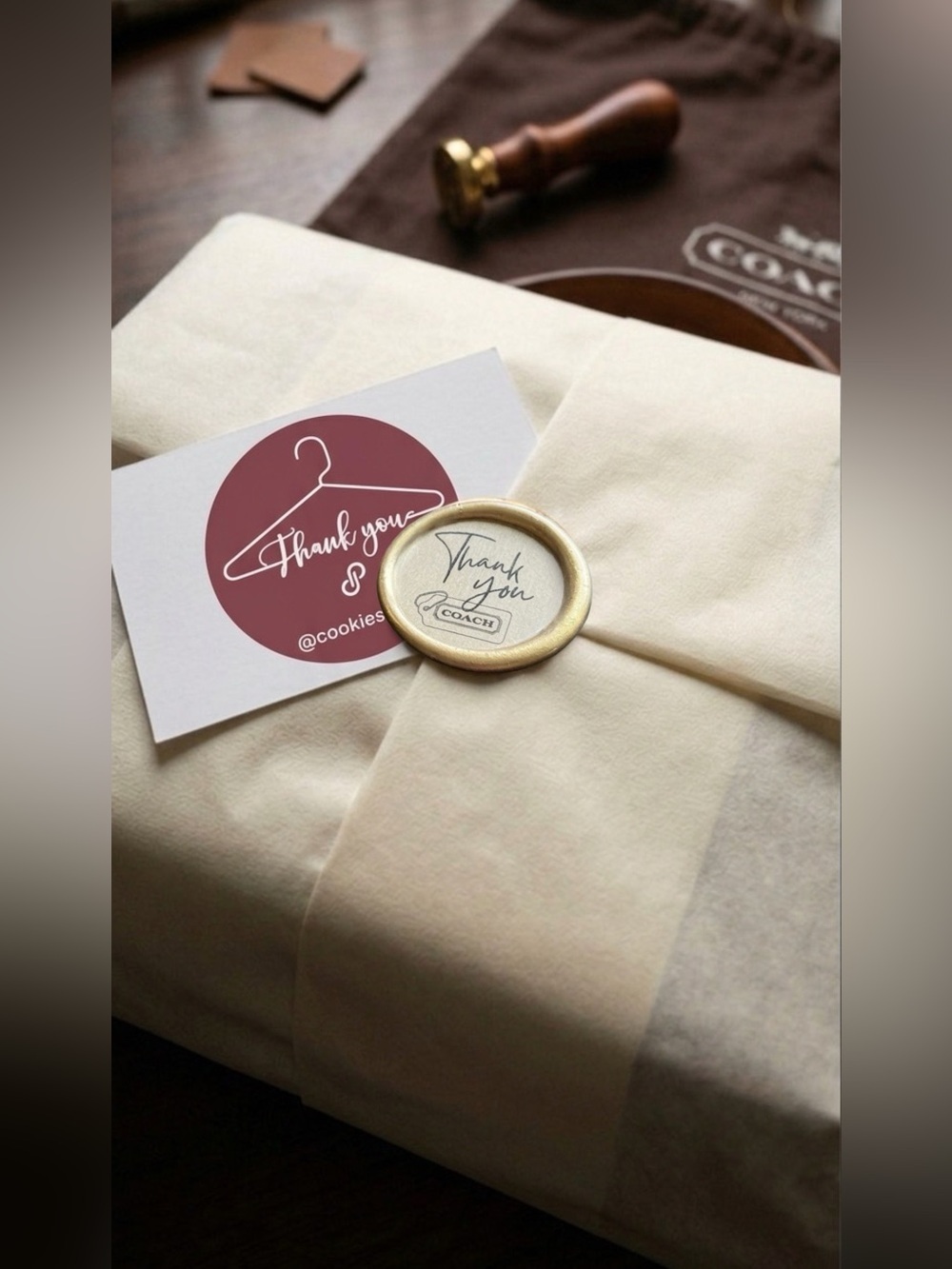 Coach Reseller Packaging | Peel & Stick Wax Seals | Premium Unboxing Supplies